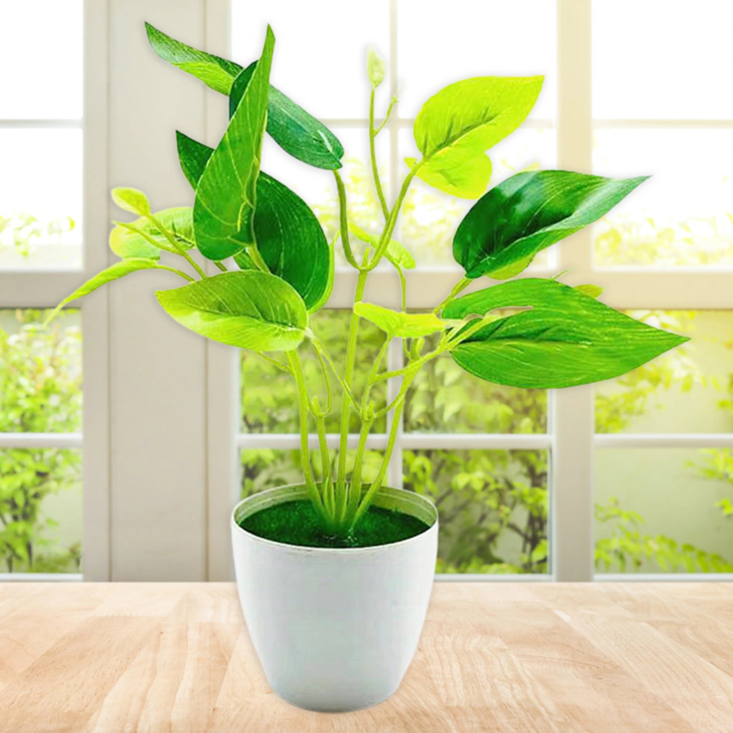 Vivid Artificial Leaves Everlasting Plastic Eye-Catching Decorative Fake Bonsai for Home