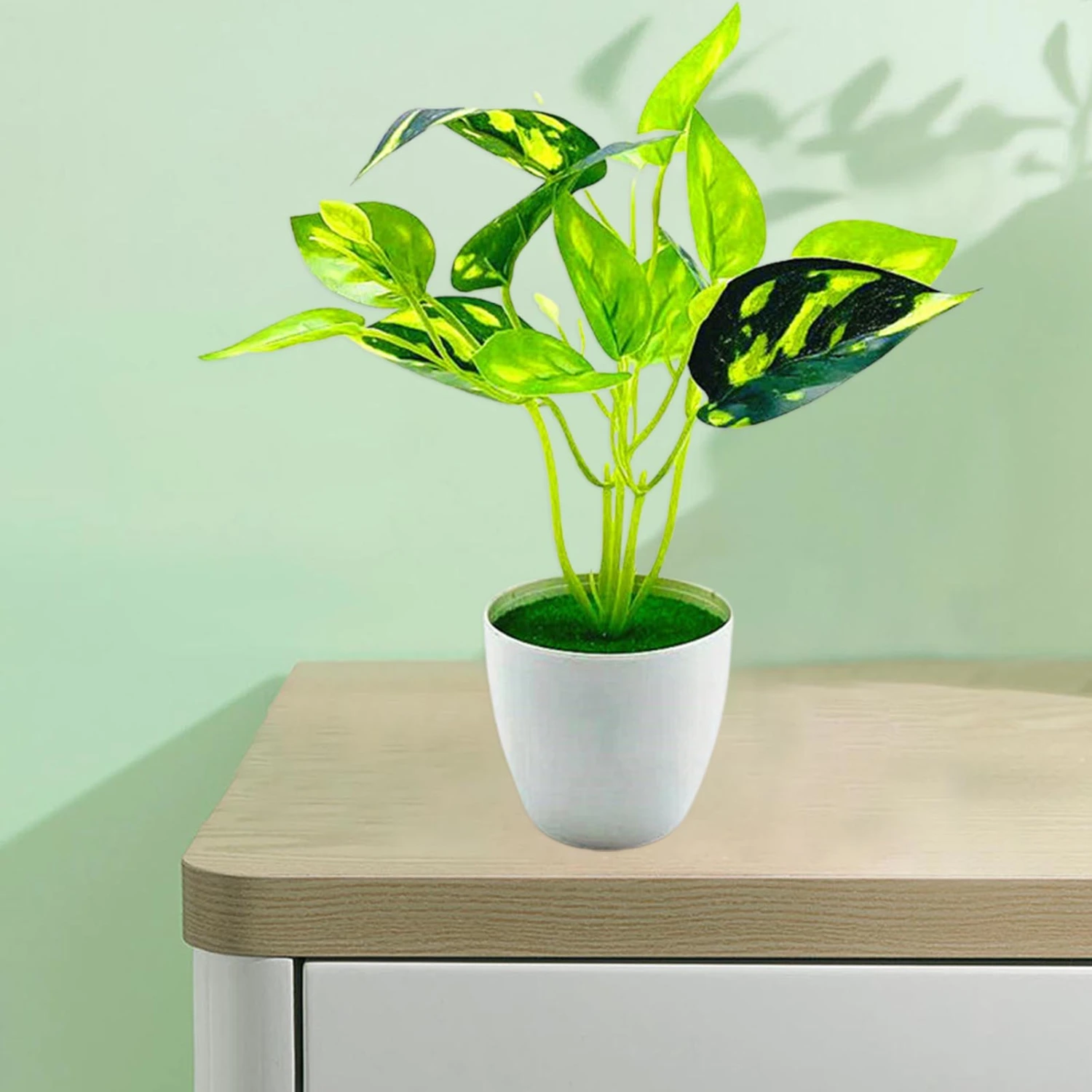 Vivid Artificial Leaves Everlasting Plastic Eye-Catching Decorative Fake Bonsai for Home