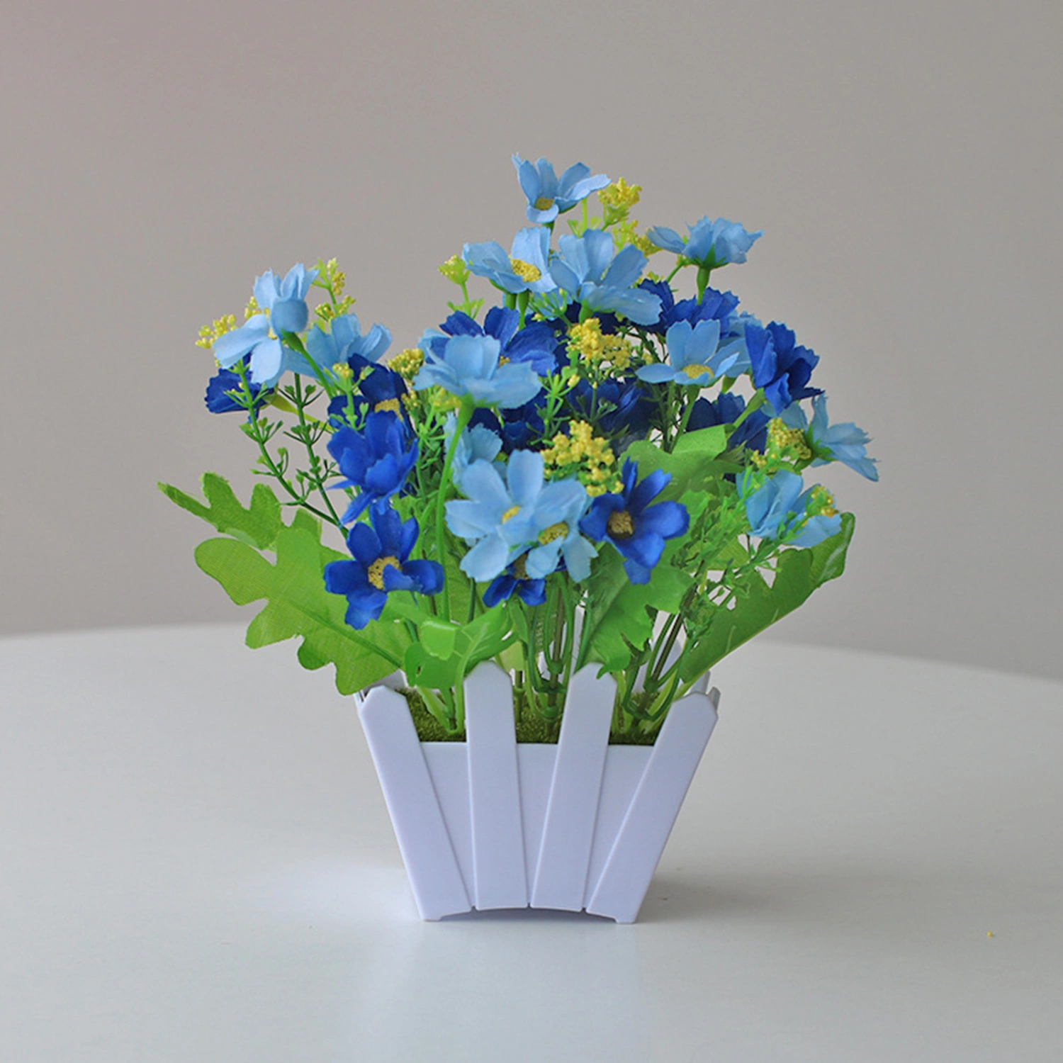 Artificial Flower Weather Resistant Easy to Remain Plastic Marguerite Decorative Faux Flower Bonsai for Balcony