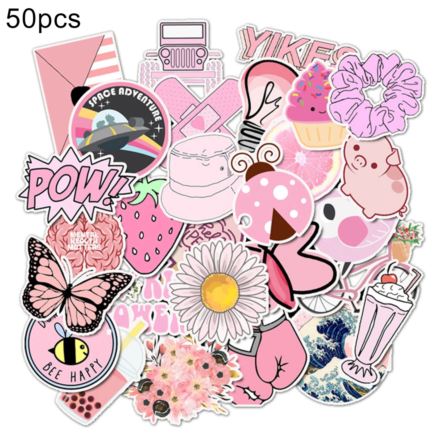 50Pcs Cute Skateboard Scrapbook Laptop Waterproof Suitcase Decor Stickers Decals