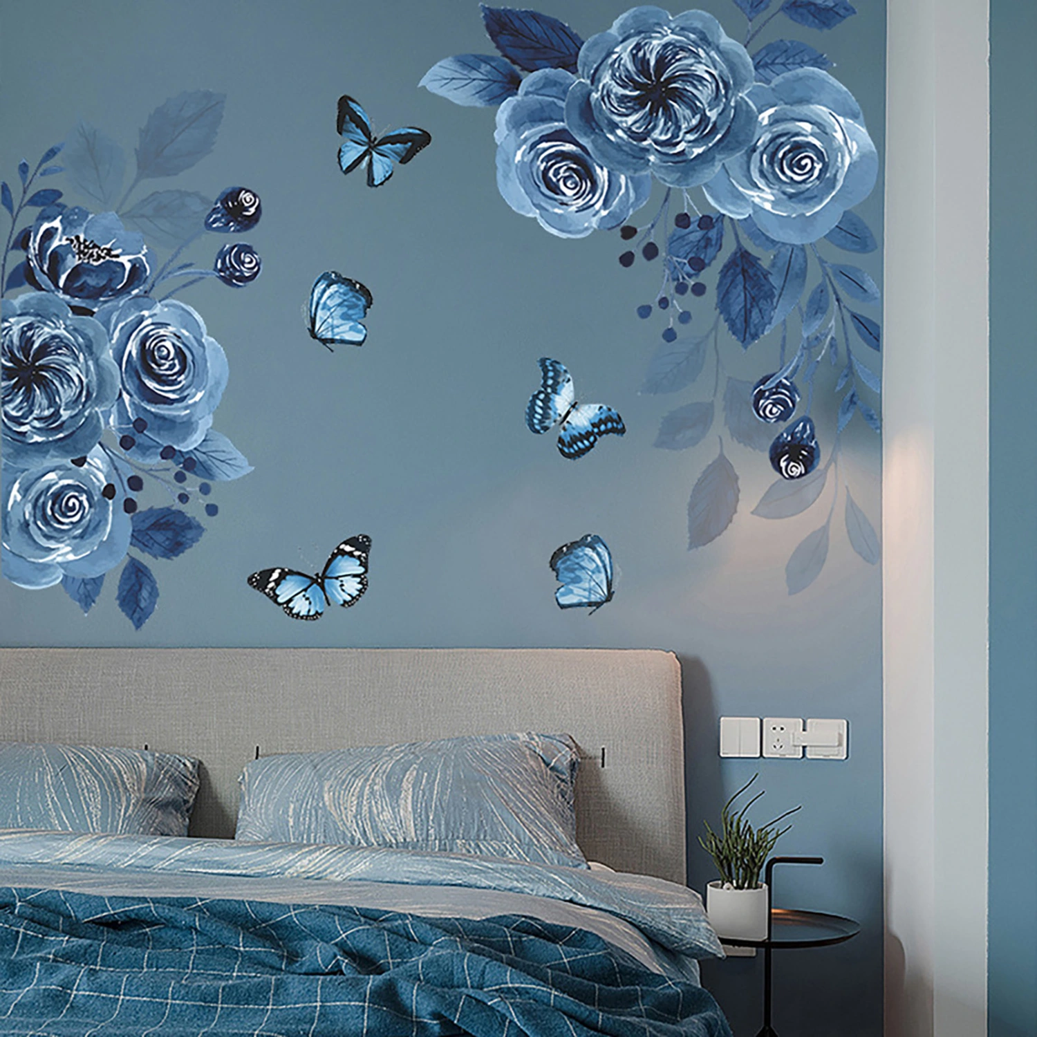 Watercolor Wall Decal Self-adhesive PVC Eye-catching DIY Vinyl Decals for Home