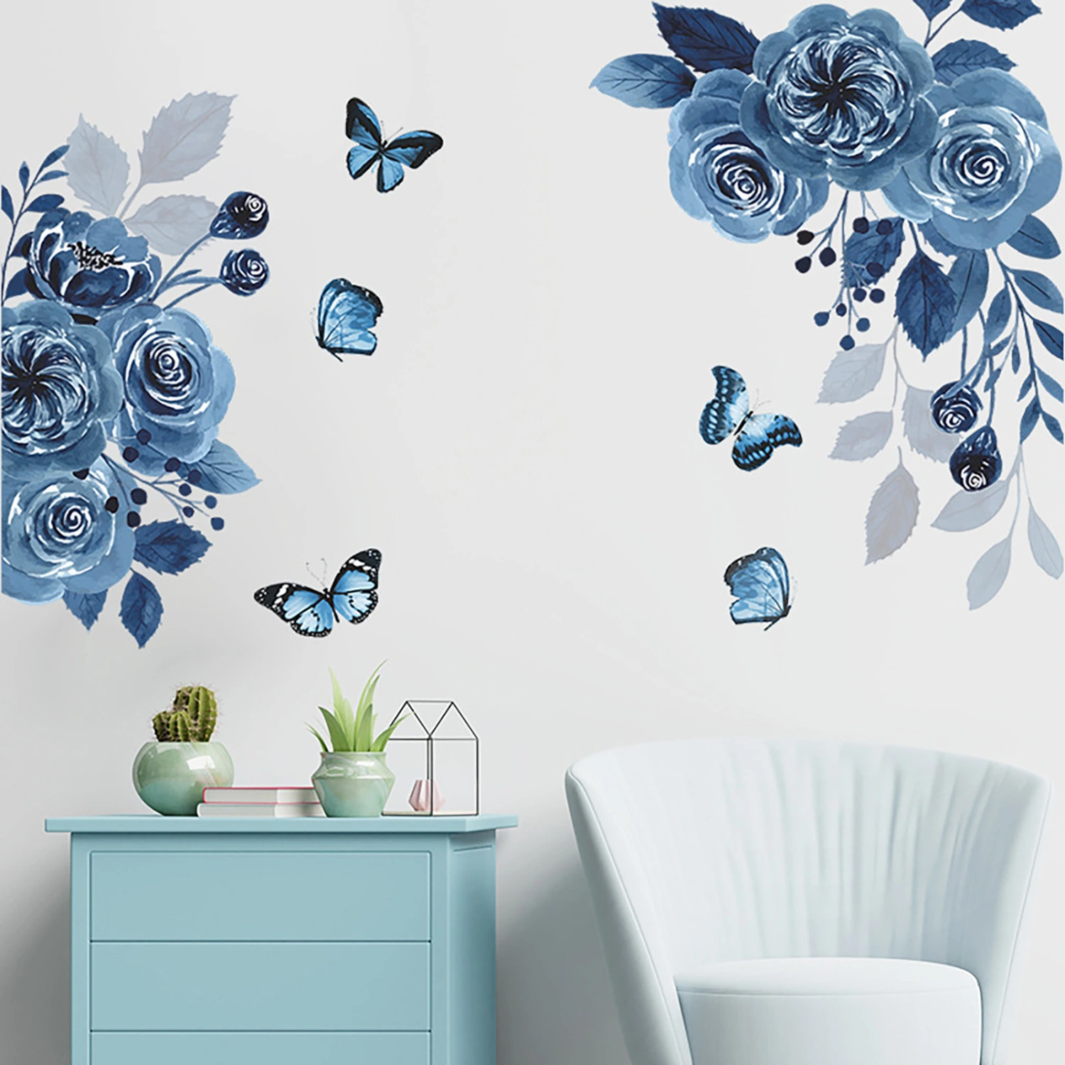 Watercolor Wall Decal Self-adhesive PVC Eye-catching DIY Vinyl Decals for Home