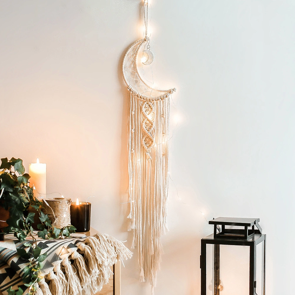 Bohemia Style Moon Cotton Dreamcatcher Pendant House Room Wall Hanging Decor
