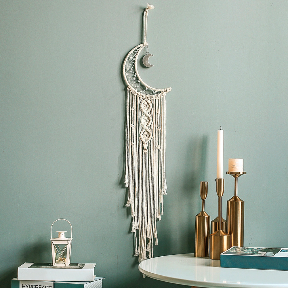 Bohemia Style Moon Cotton Dreamcatcher Pendant House Room Wall Hanging Decor