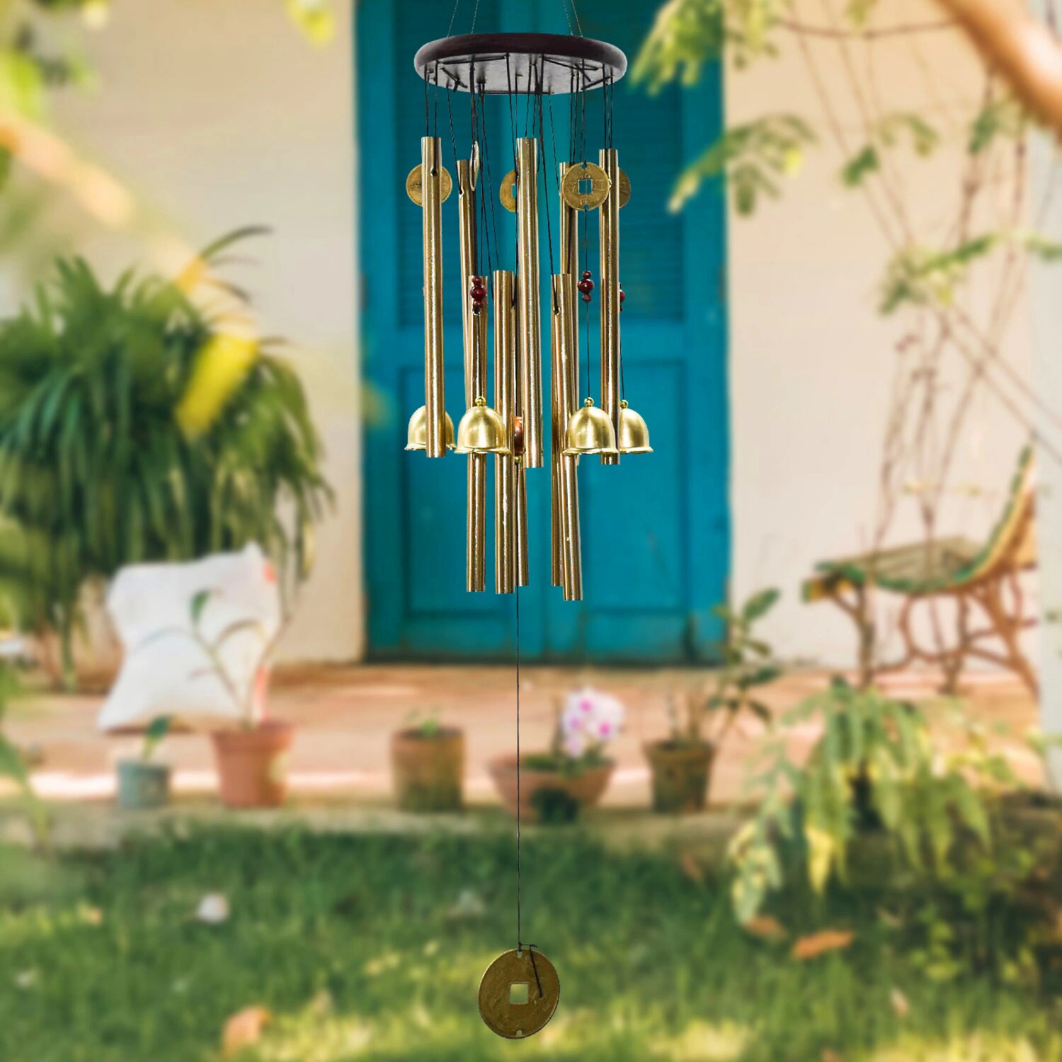 Wonderful Music Wind Chime with Copper Cash Anti-oxidation Metal Windchimes Bell for Garden