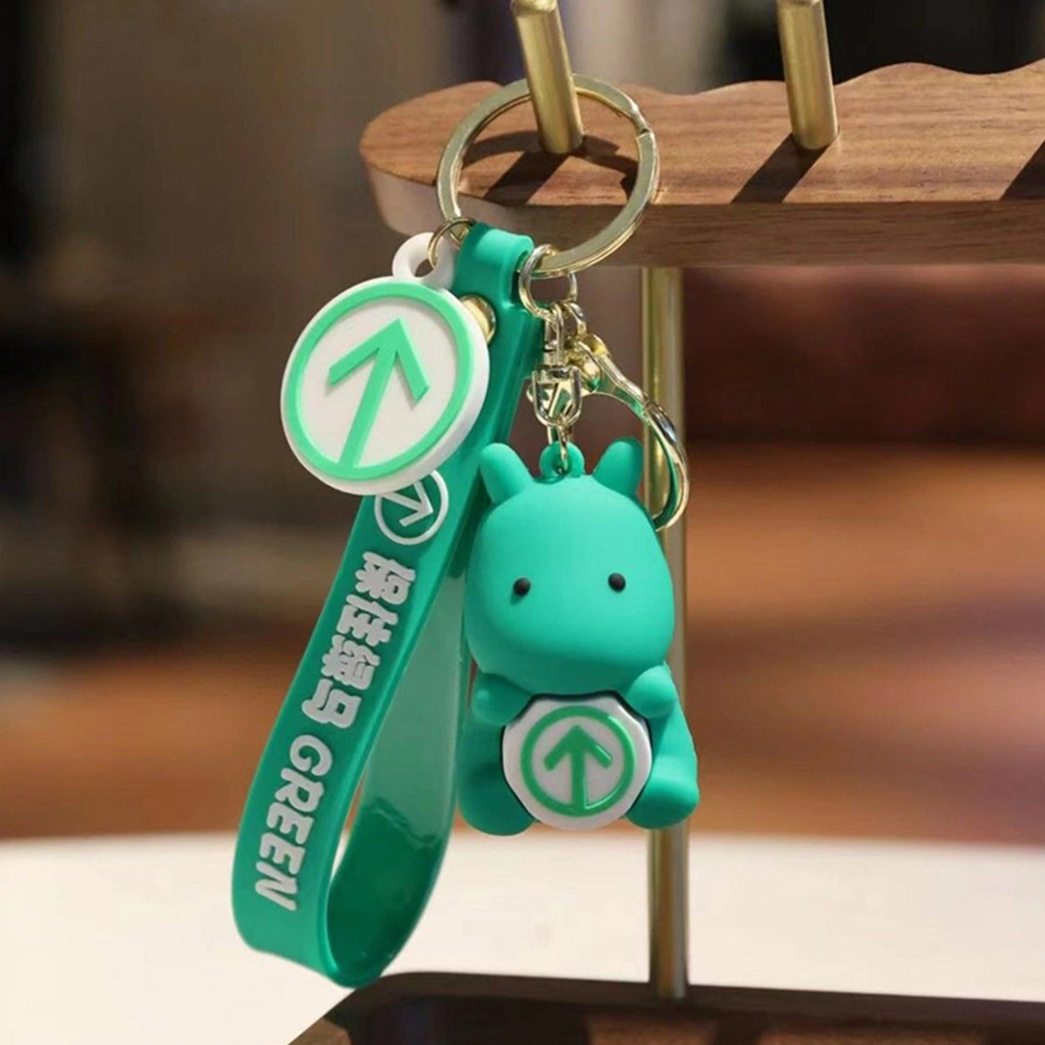 Creative Key Ring Anti-lost Cartoon Green Code Design Keychain Pendant Key Accessories 