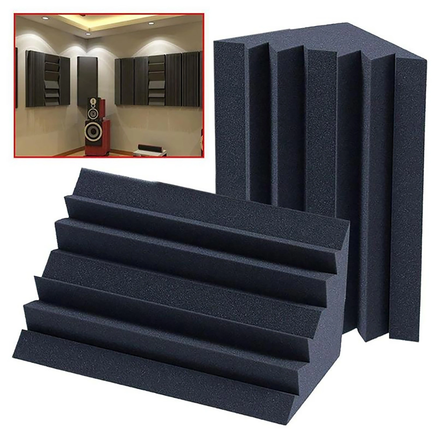 Soundproof Foam High Density Sound-absorption Reliable Soundproof Foam Acoustic Bass Trap Corner Absorbers for Home