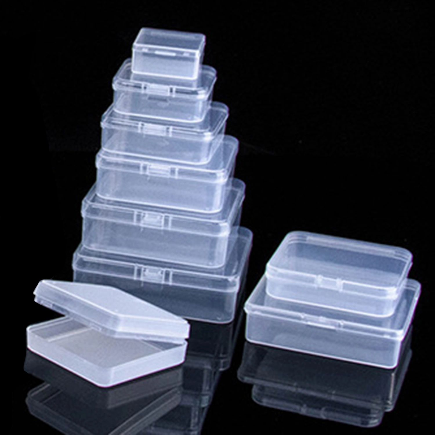 PP Square Storage Case Collection Box Jewelry Container Business Card Holder