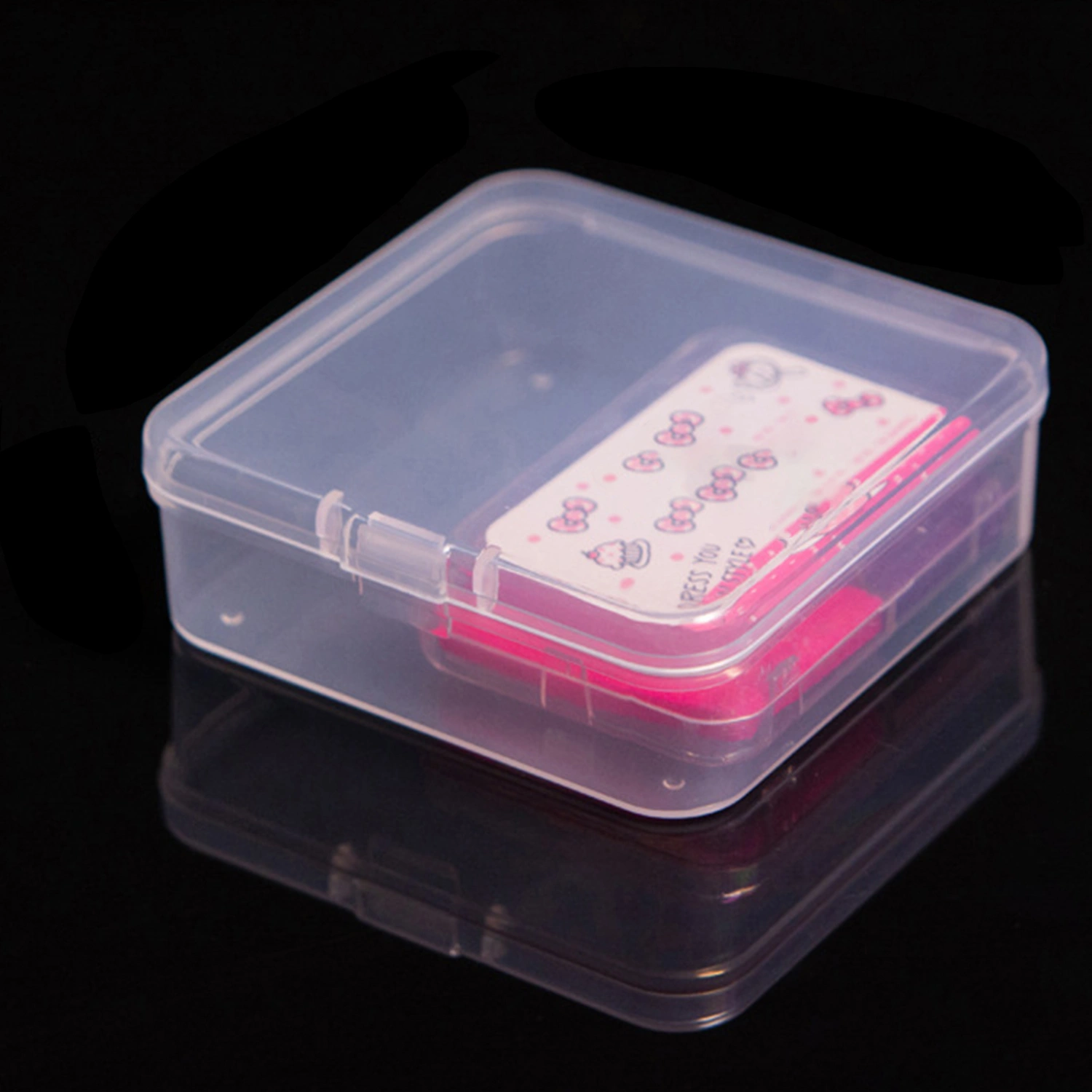 PP Square Storage Case Collection Box Jewelry Container Business Card Holder