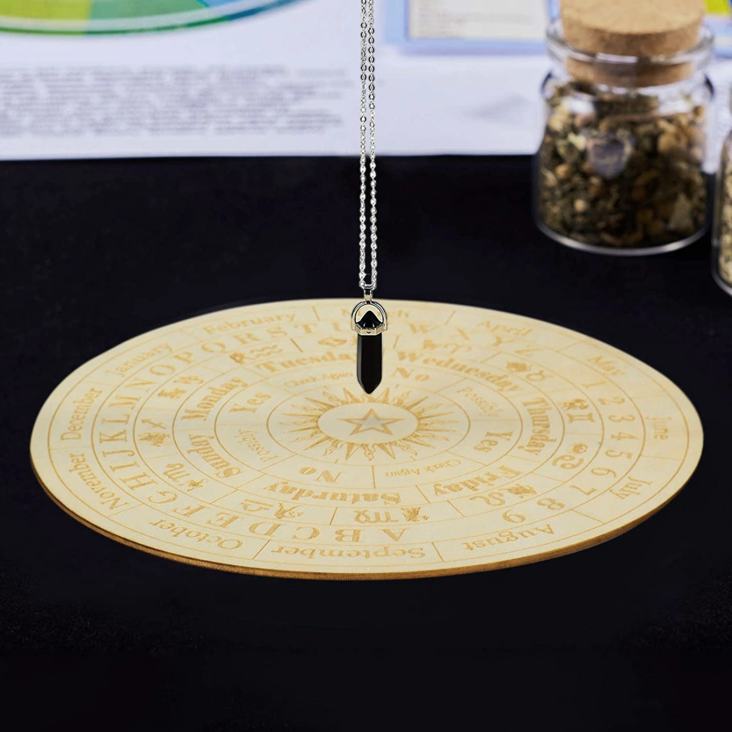 Wooden Ouija Board Polished Burr-free Divination Metaphysical Message Board for Home