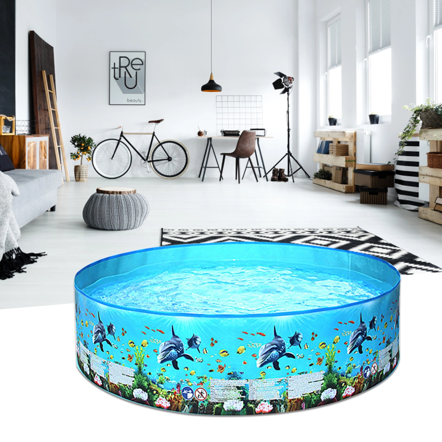 Swimming Pool Inflatable Multifunctional Plastic Cement Outdoor Kids Lounge Pool for Garden