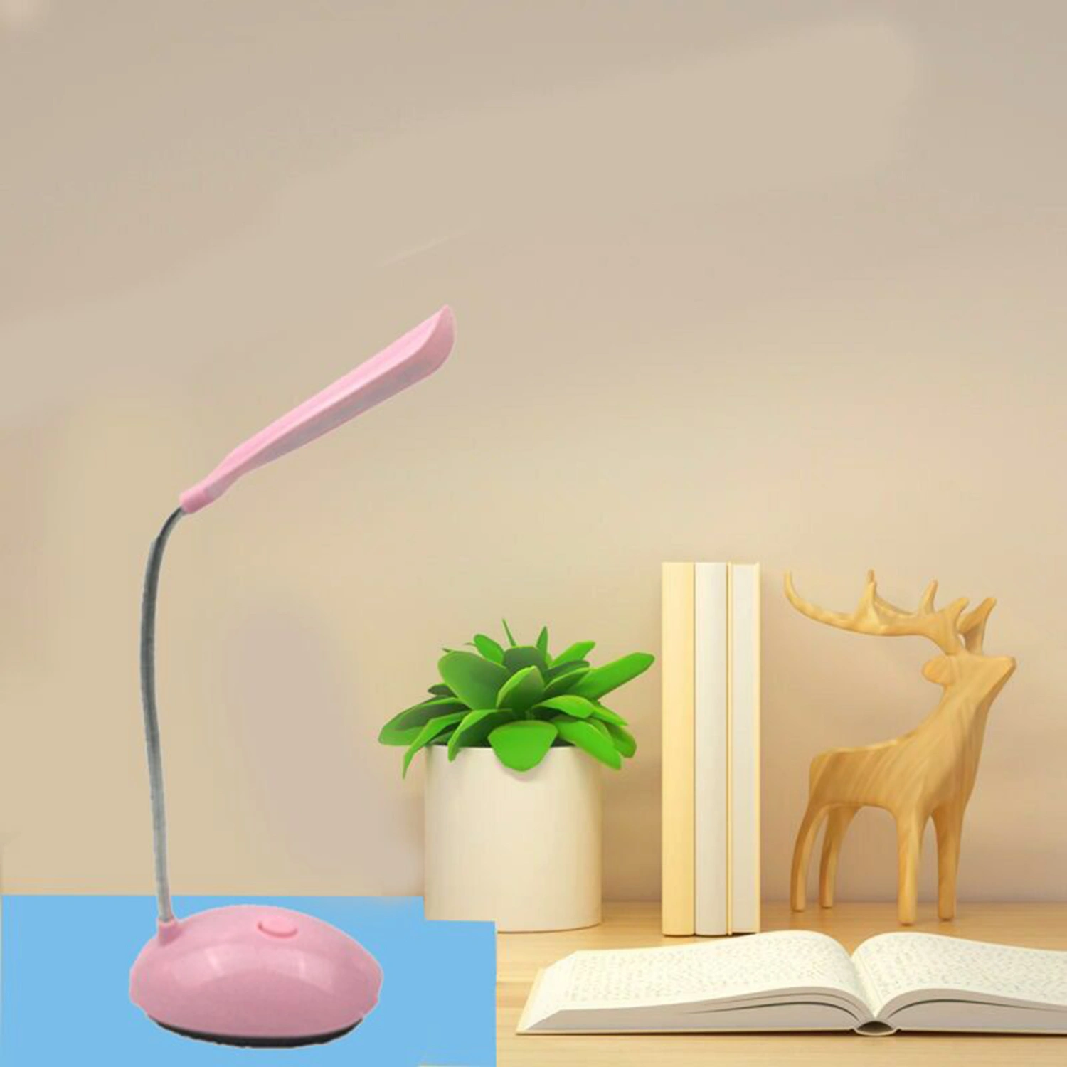 LED Desk Light Eye-protective Battery Operated Plastic Flexible 360 Degree Rotation Desk Night Light for Home