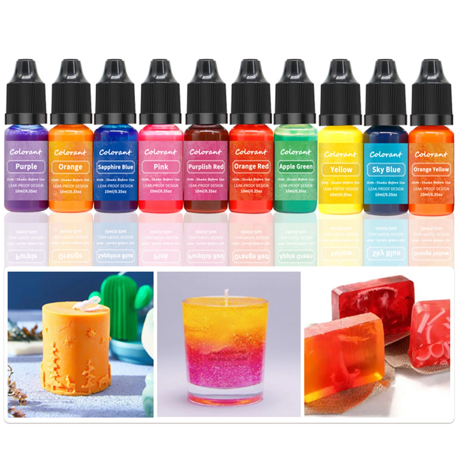 10ml Candle Dye Leakproof Highly Concentrated Aromatherapy Color Essence Soap Toning Pigment Soy Wax Paraffin Dye Colorant for Home