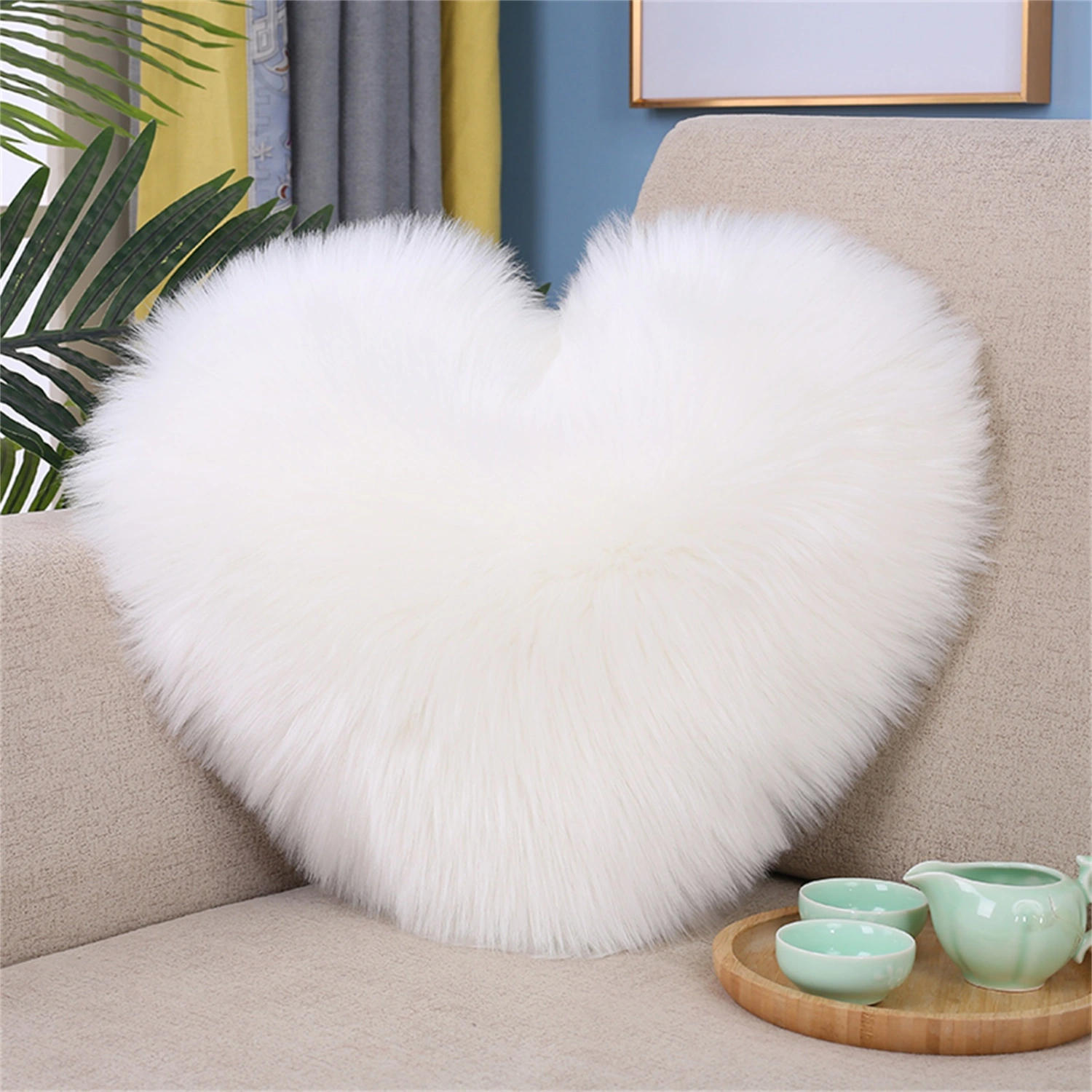 Pillow Doll Soft Texture Wide Application PP Cotton Decorative Heart Shaped Sofa Cushion Cover Household Supplies