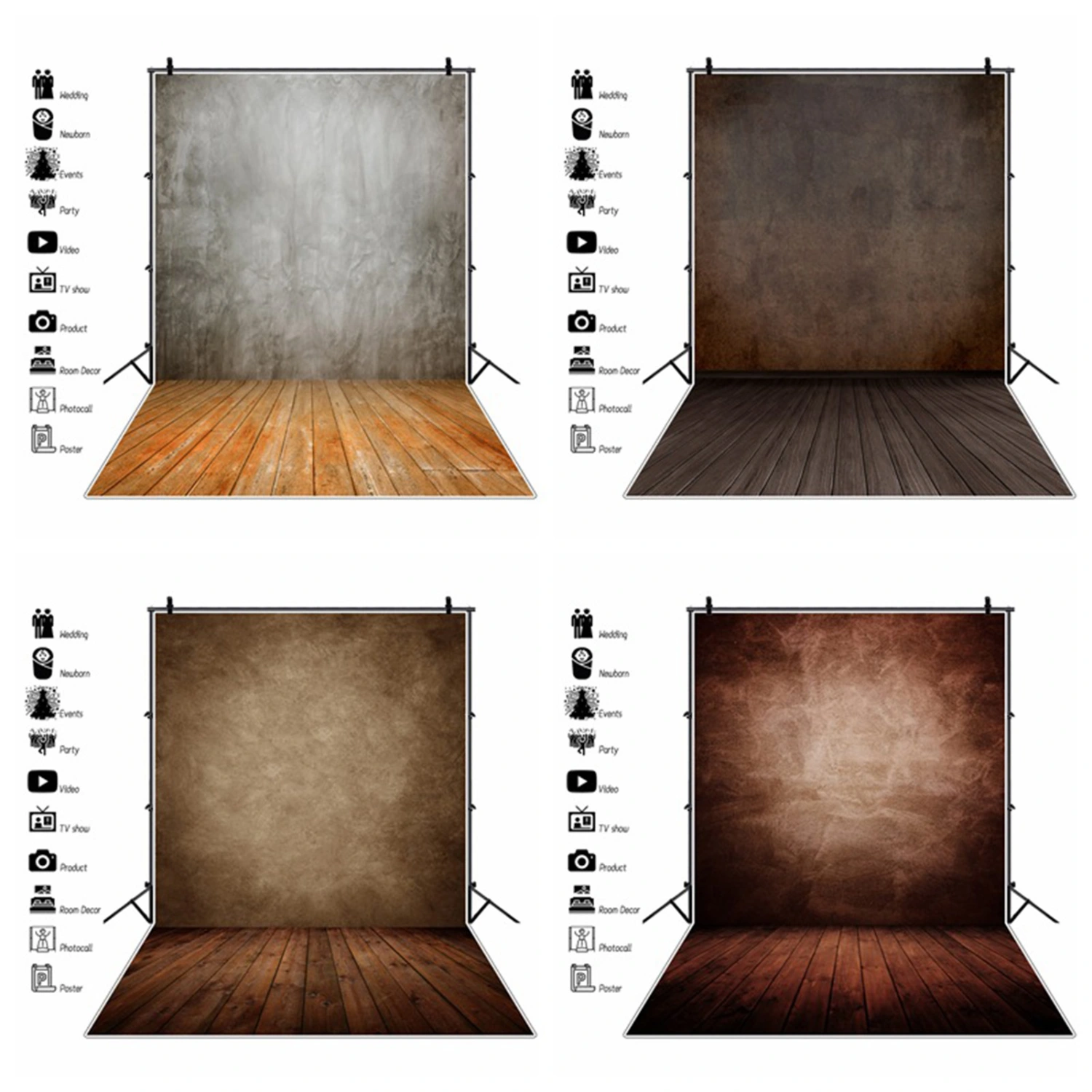 Photography Backdrop Space Saving Aesthetic Glare-free Portable Reusable Foldable Clear Pattern Delicate Texture Background Screen Photo Props