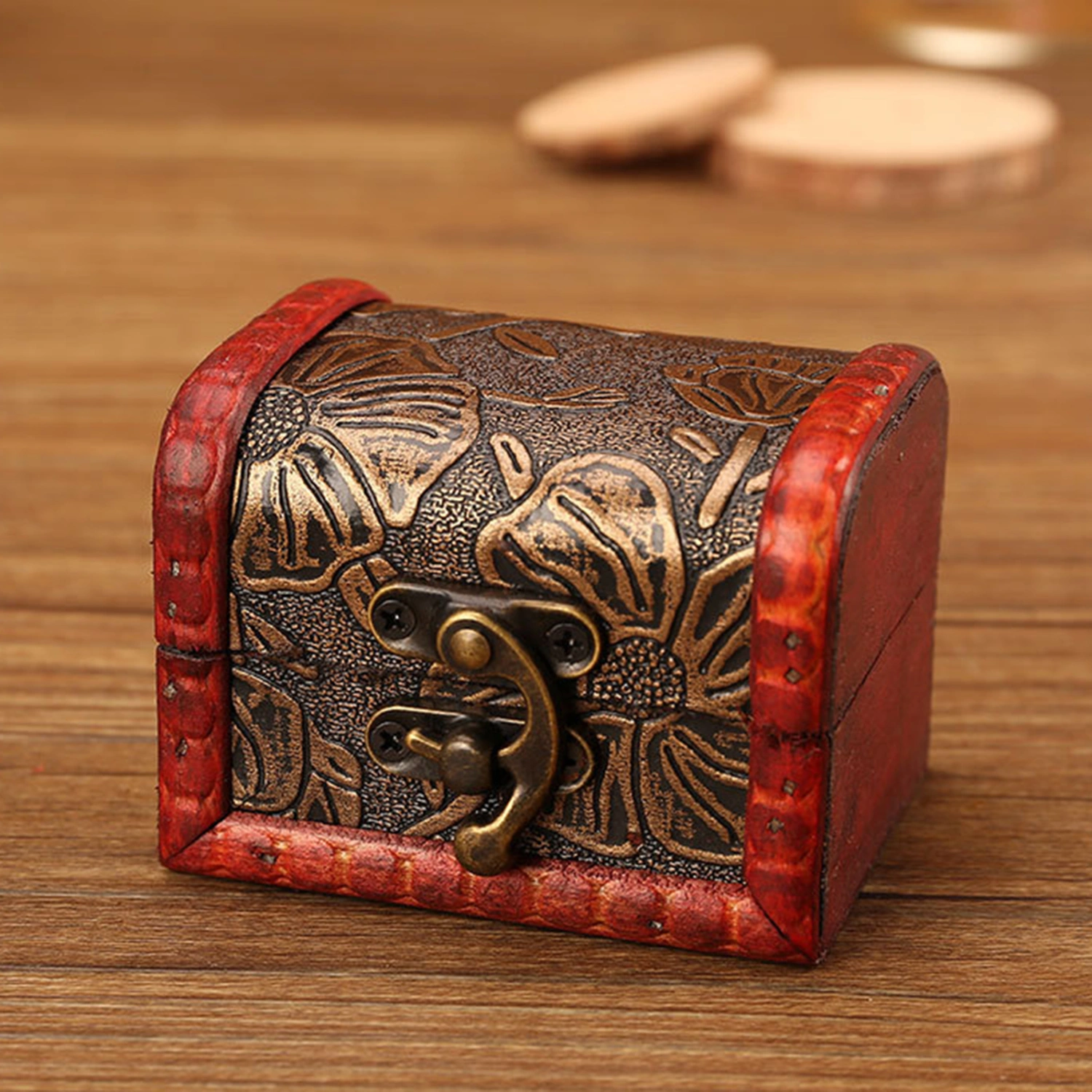 Jewelry Organizer Retro Elegant Wooden European Style Jewelry Storage Case Household Supplies