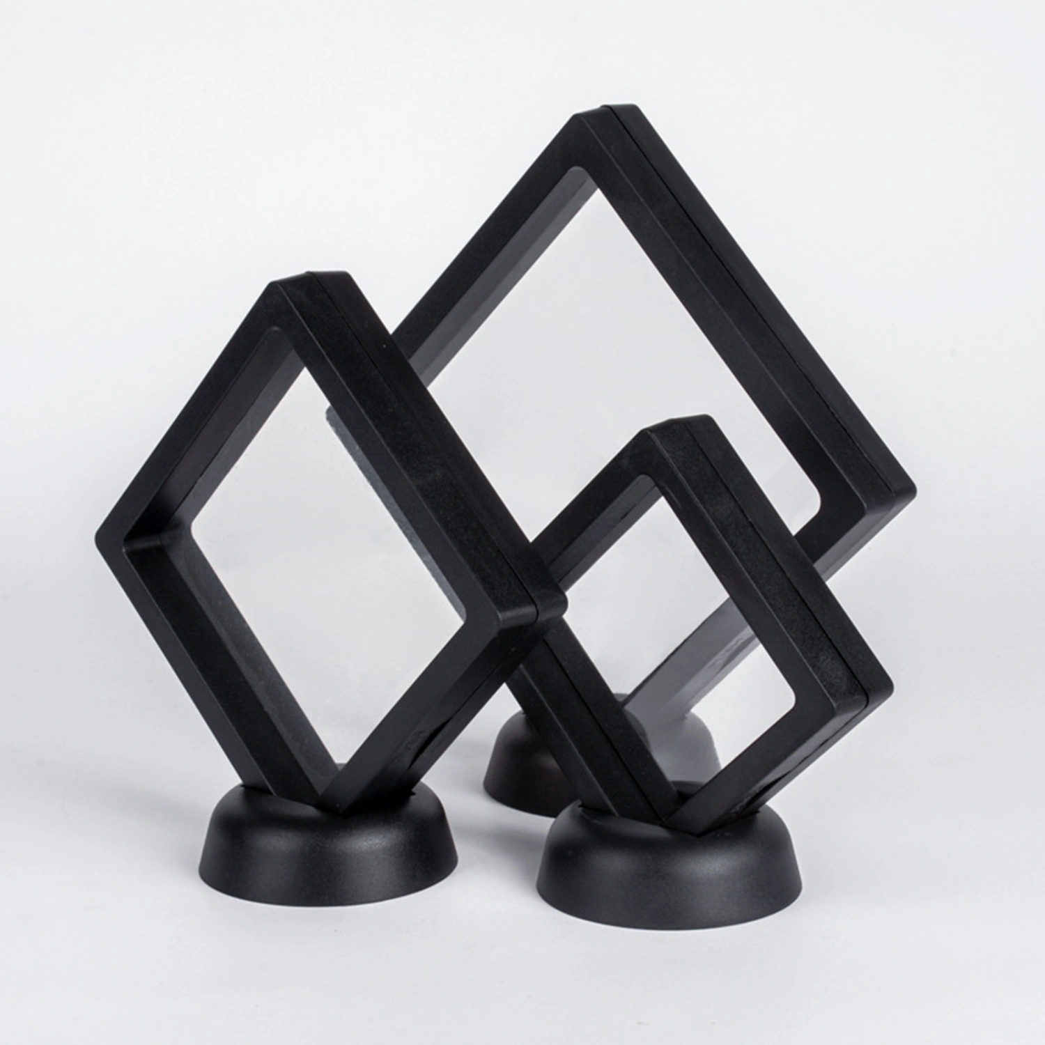 1 Set Ring Display Box Round Edge Visual Effect Plastic Practical Dustproof Necklace Display Holder for Home