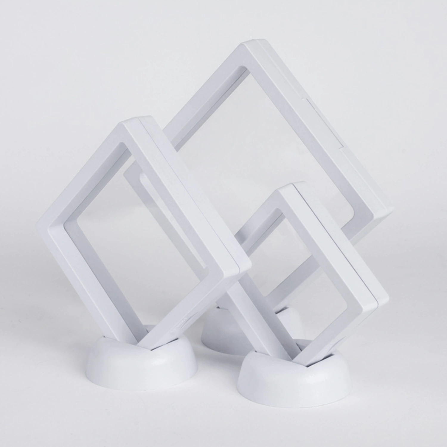 1 Set Ring Display Box Round Edge Visual Effect Plastic Practical Dustproof Necklace Display Holder for Home