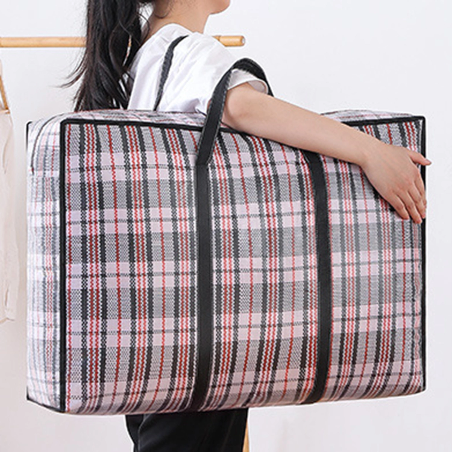 Quilt Storage Bag Multifunctional Super Large Capacity Woven Thickened Quilt Luggage Packing Bag for Home