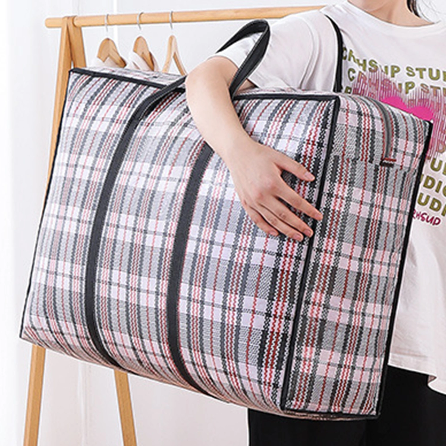 Quilt Storage Bag Multifunctional Super Large Capacity Woven Thickened Quilt Luggage Packing Bag for Home