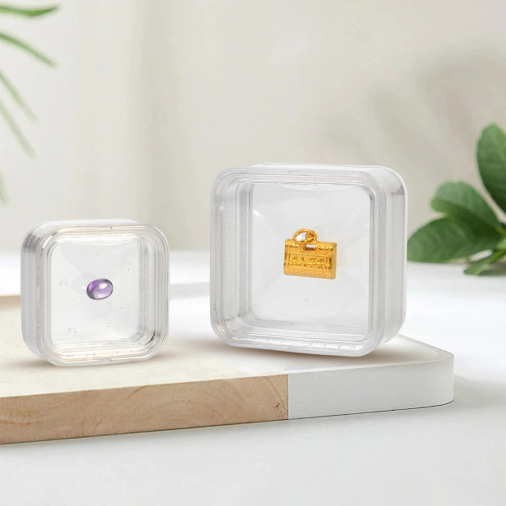 Jewelry Display Box High Durability Compact Size Transparent Visual Design Smooth Edge Clear Jewelry Organizer Box Ring Display Case for Home