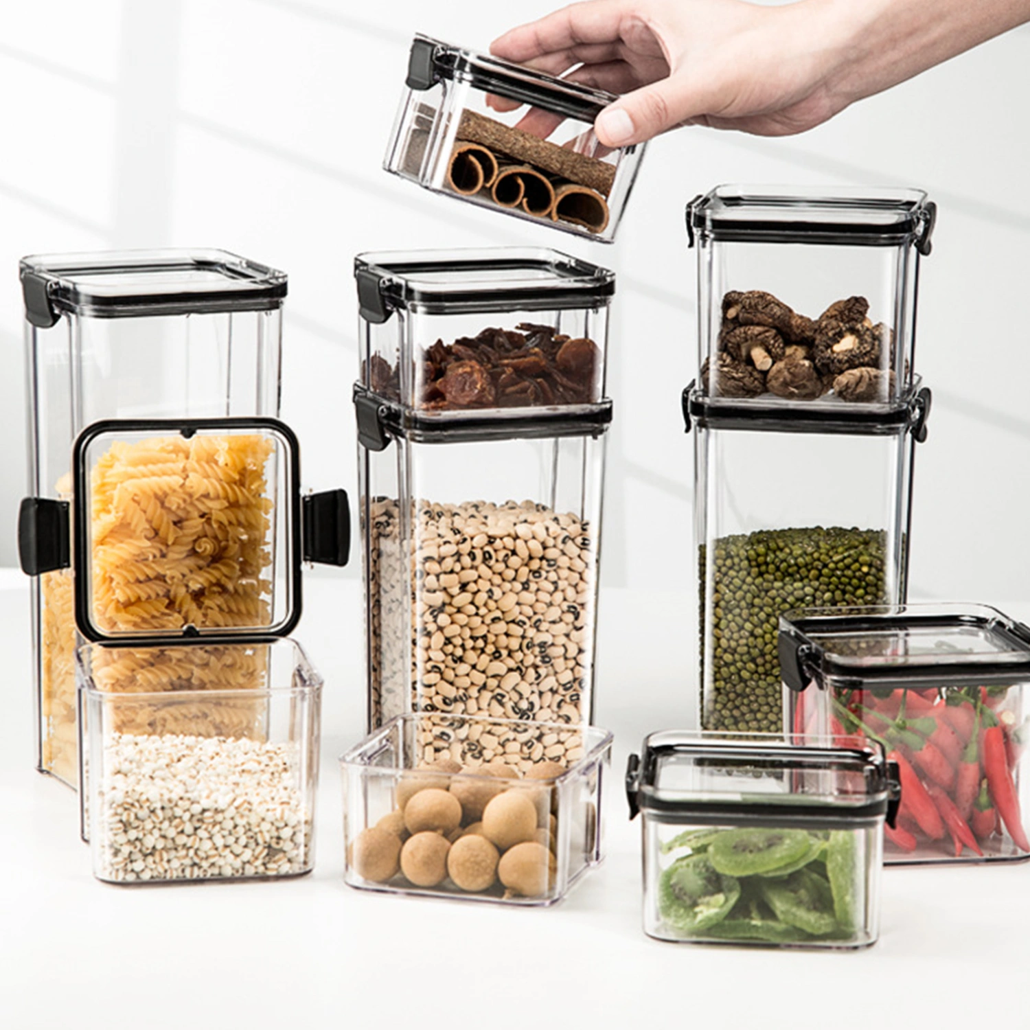 Sealed Can Transparent Large Capacity PP Visible Food Storage Container for Home