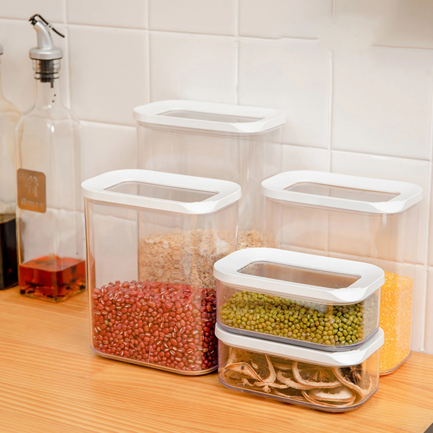 425/1000/1500/2000ml Good Sealing Wide Application Food Storage Tank Plastic Waterproof Food Grade Food Storage Container for Home
