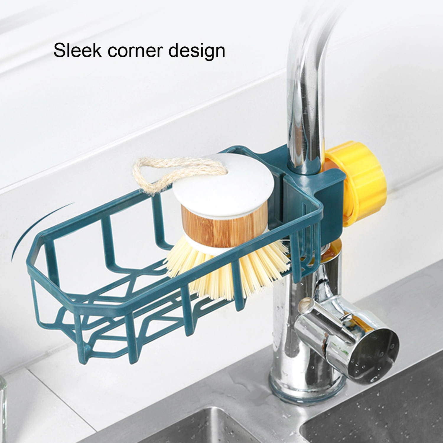 Faucet Organizer Moisture-proof Quick Drying PP Kitchen Sink Hollow Faucet Rack Washroom Supplies 