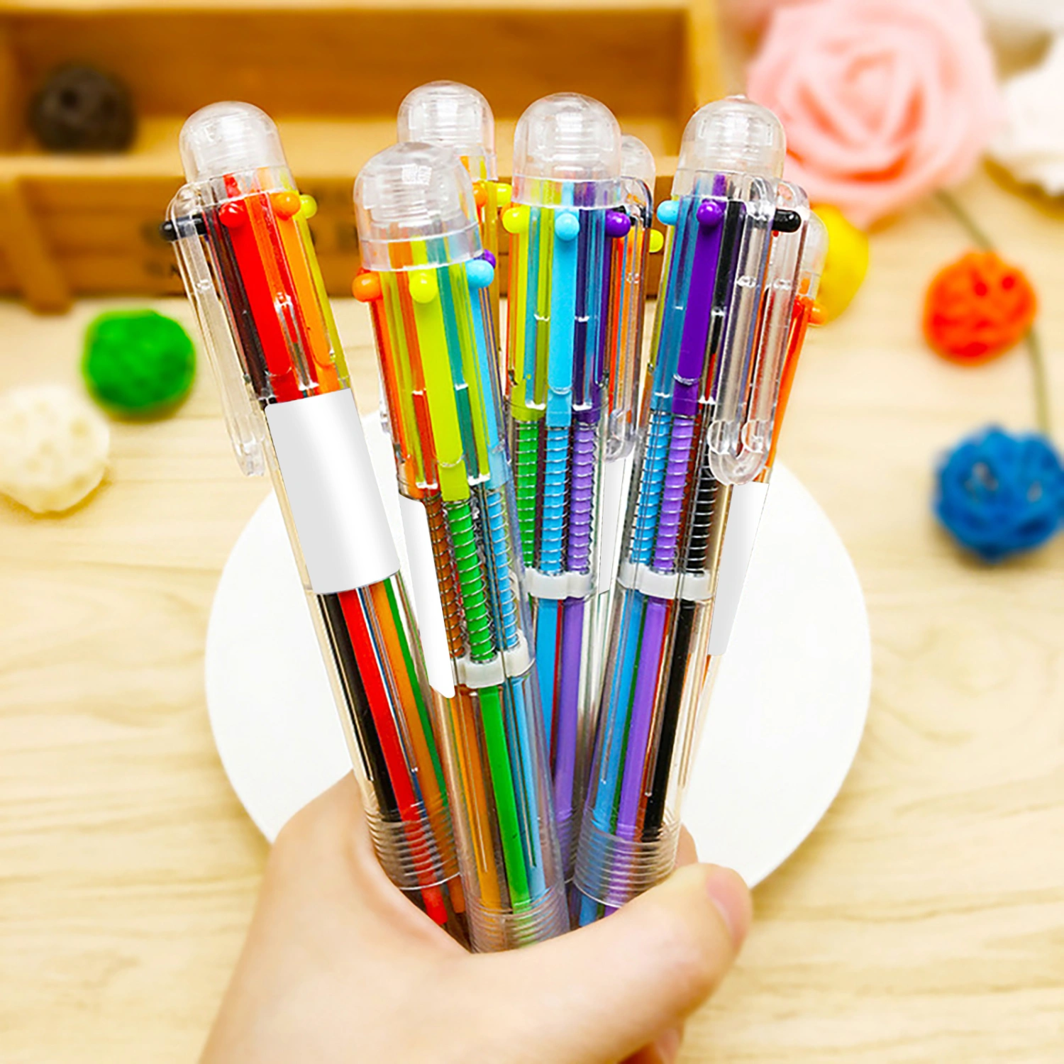 0.5mm 6 In 1 Colorful Writing Pens School Supplies Student Stationery Accessory