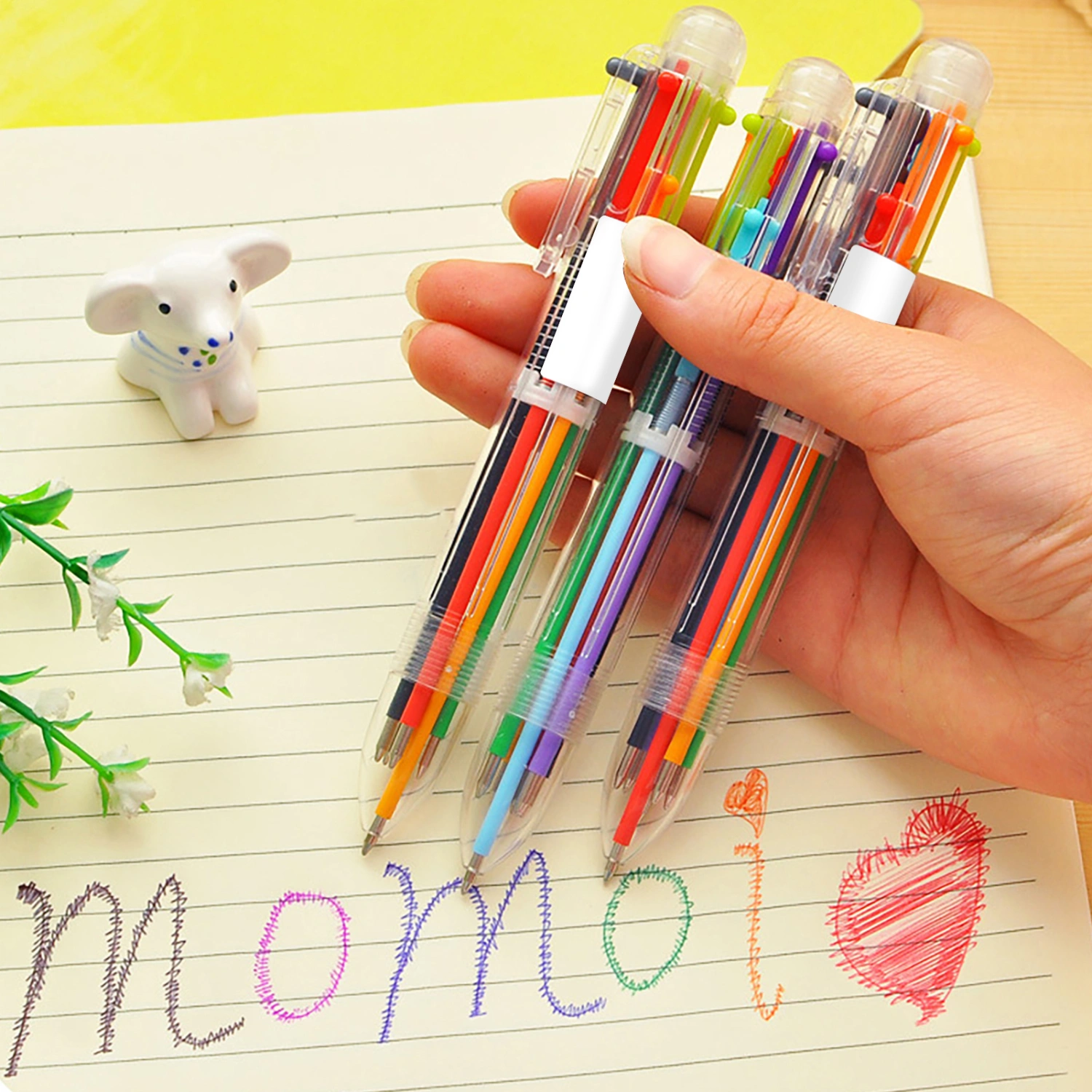 0.5mm 6 In 1 Colorful Writing Pens School Supplies Student Stationery Accessory