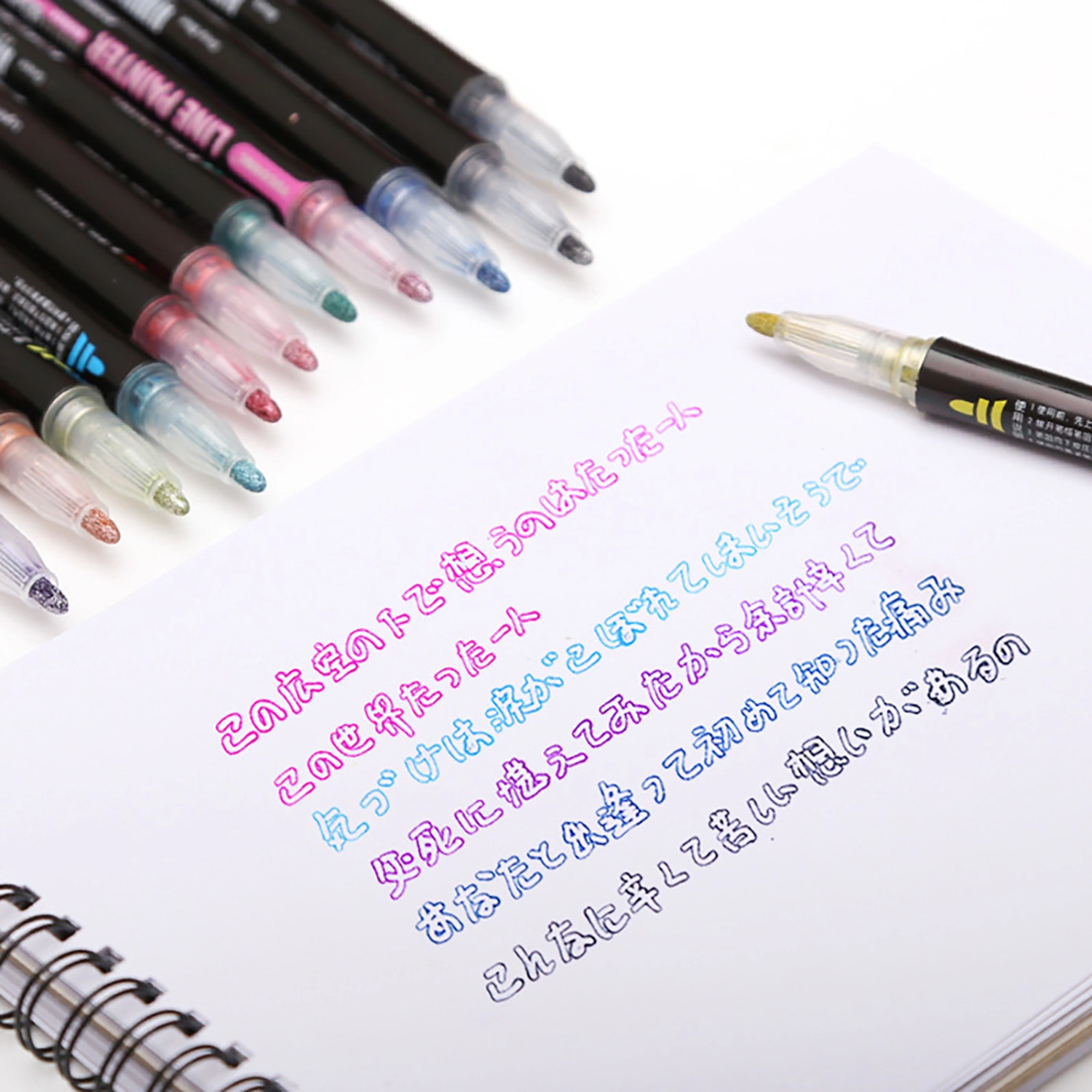 8/12/24Pcs Paint Pen Fluorescent DIY Craft Fade Resistant Outline Double Line Pen Flash Marker School Supplies 