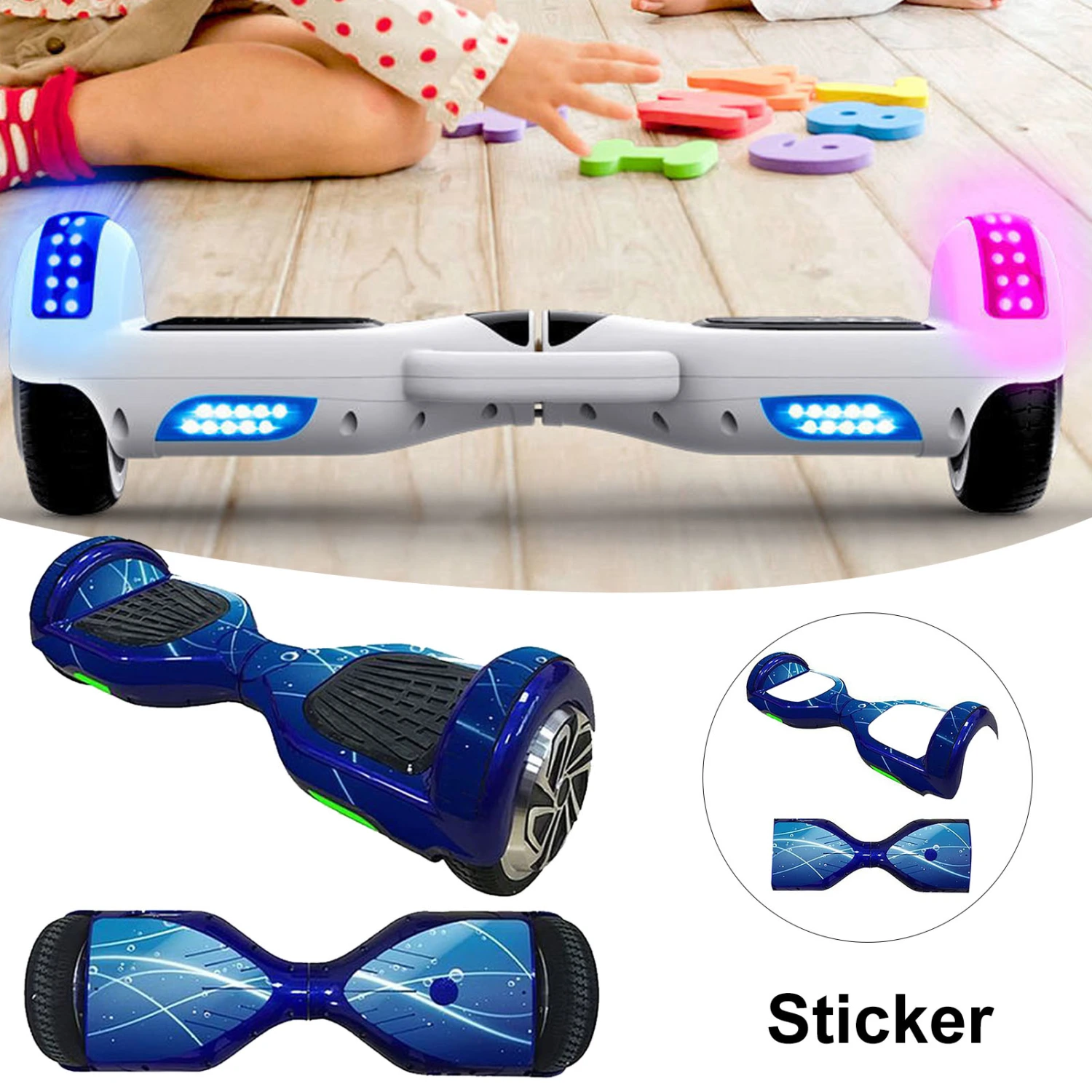 6.5 Inches Hoverboard Scooter Sticker Waterproof Strong Stickiness DIY Durable Self Balancing Scooter Decal Hoverboard Decoration 