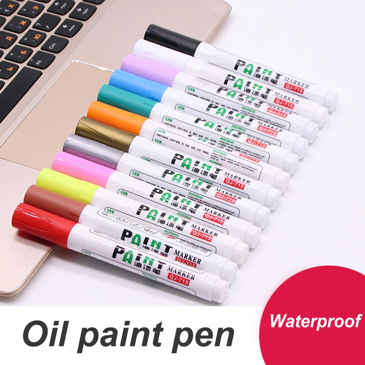 12Pcs Fill Paint Pen Fade-resistant Easy to Color Does Not Fall Off Water Based Non-slip Brush Portable Quick Dry Paint Marker Pens for School