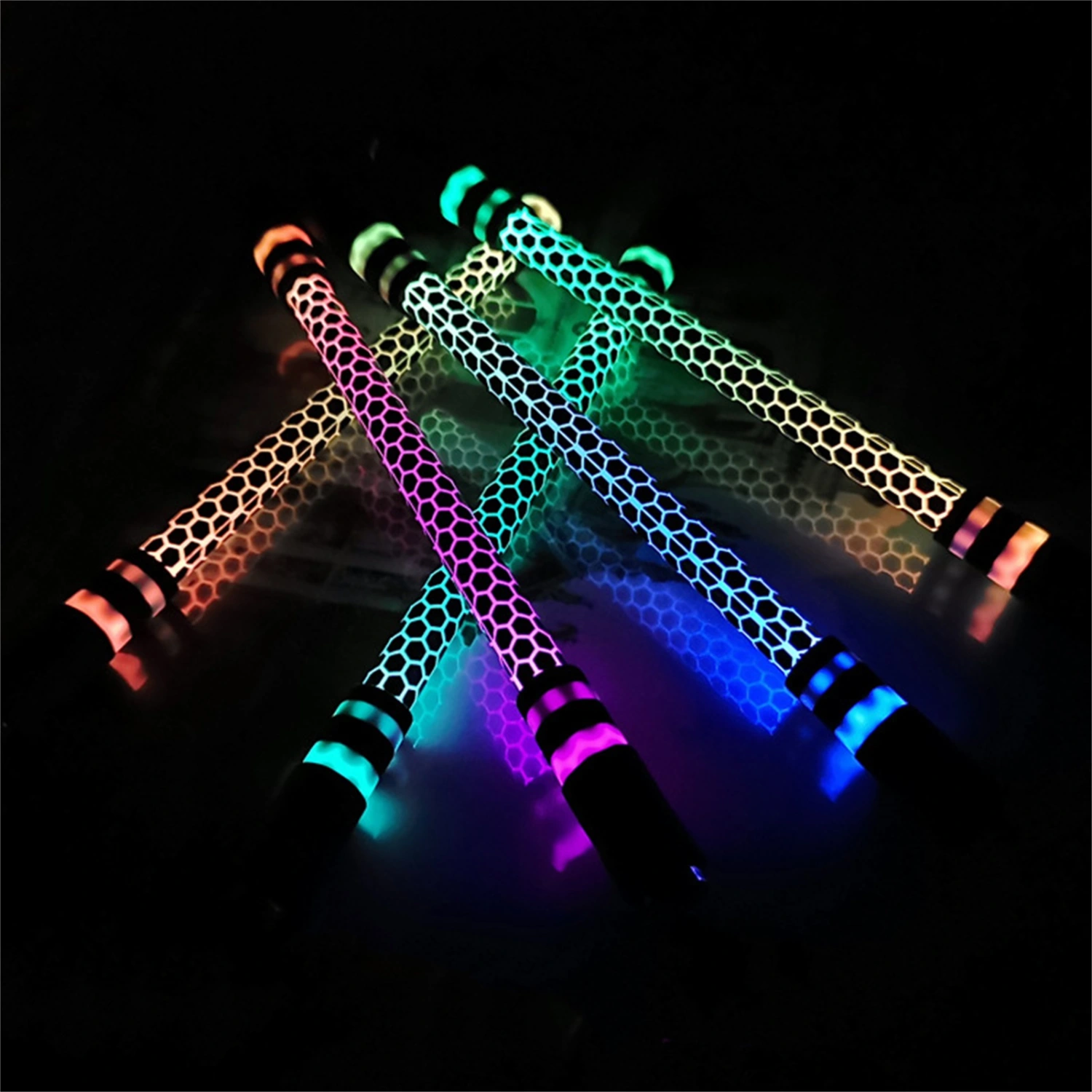 Shockproof Spinning Pen Flash Colorful Lights Decompress Exercise Hand-on Ability Finger Pen for Student