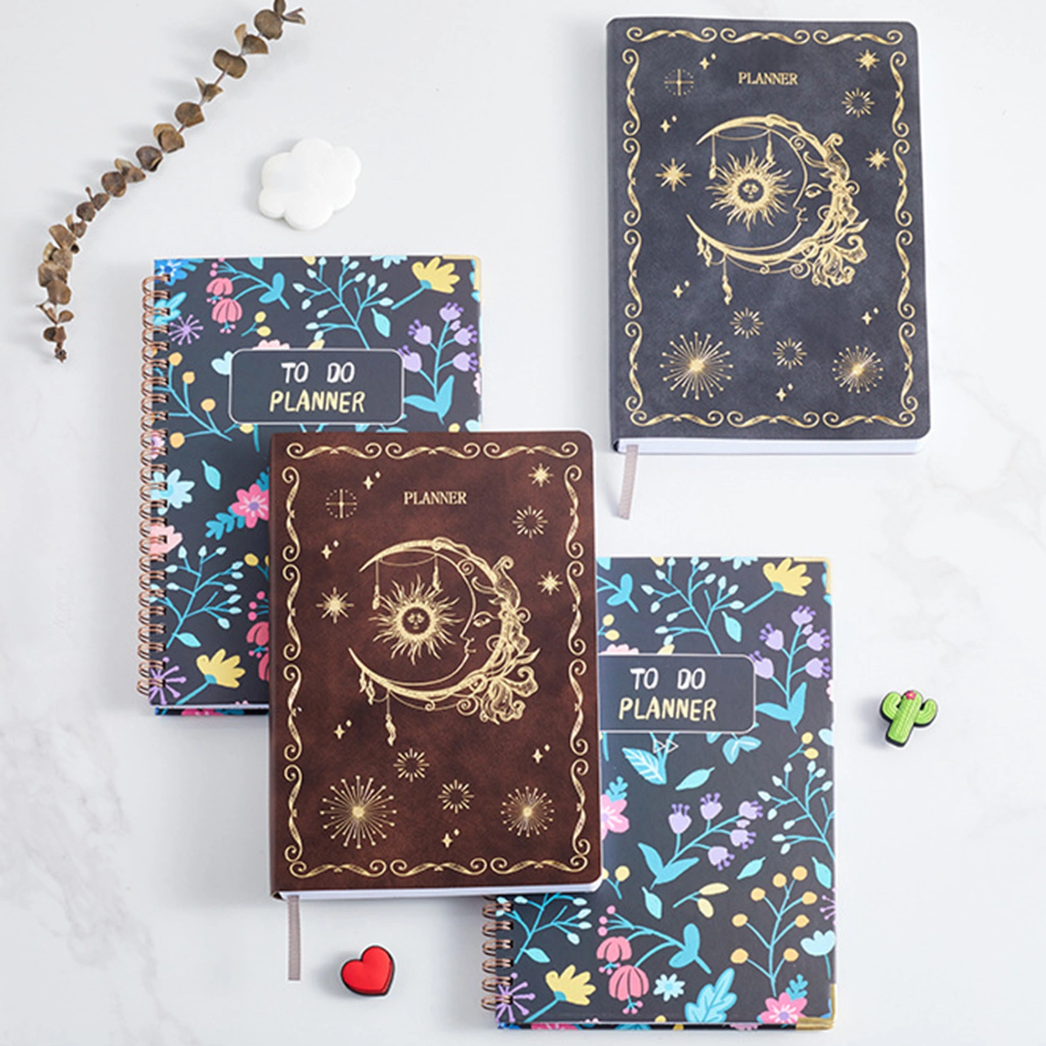 A5 Schedule Book Portable Double Coil Process Record Paper 2023 Year Calendar 365-day to Do Planner Notepad for Office
