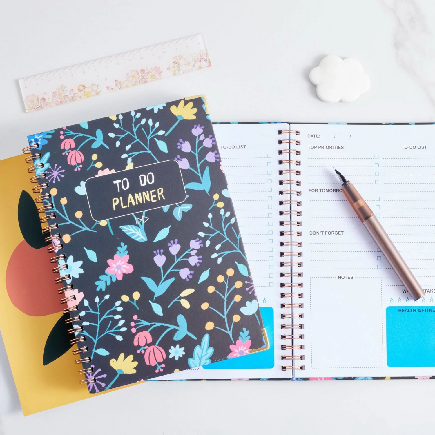 A5 Schedule Book Portable Double Coil Process Record Paper 2023 Year Calendar 365-day to Do Planner Notepad for Office