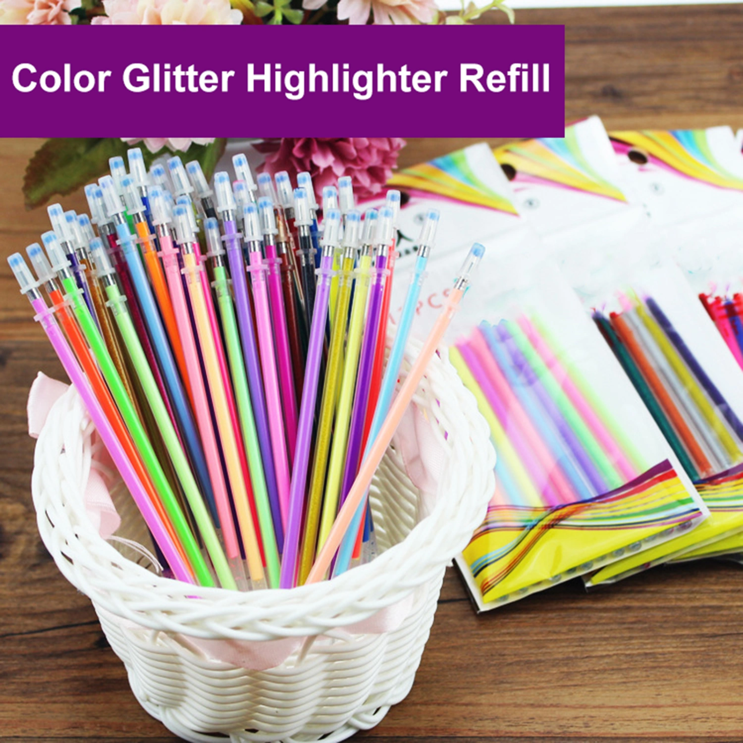 12Pcs Pen Refills Watercolor Nice-looking Long-lasting Quick-drying Smooth Writing Distinguish The Key Points 1mm Pen Tips Colors Gel Pens Refills for Scrapbooking