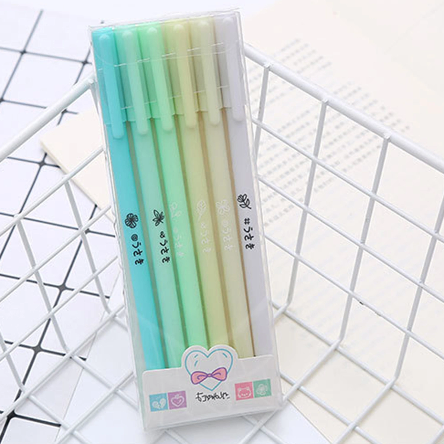 6Pcs Gel Pens Comfortable Grip Smooth Ink Output Writing Fluently Matte 0.5mm Ink Pens Non-slip Signature Ballpoint Pens for Office