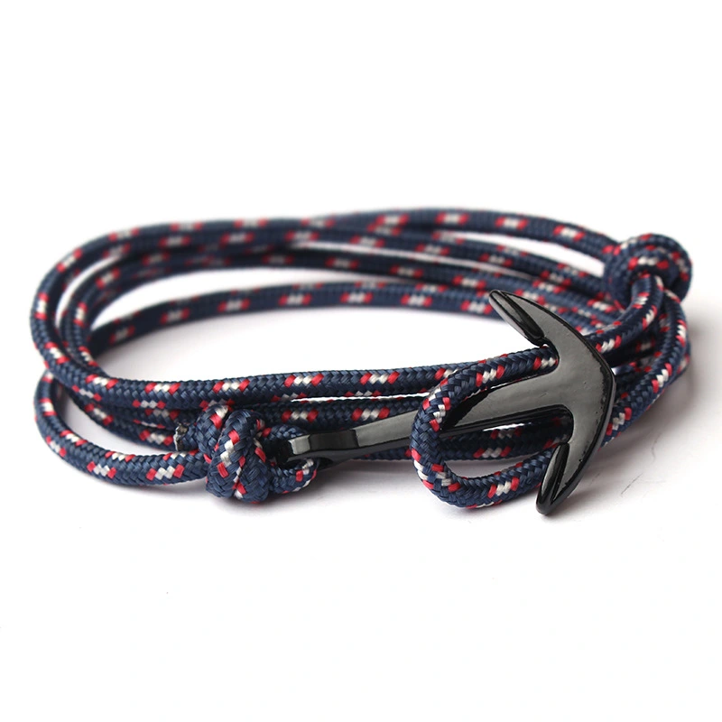 Navy Boat Anchor Woven Bracelet