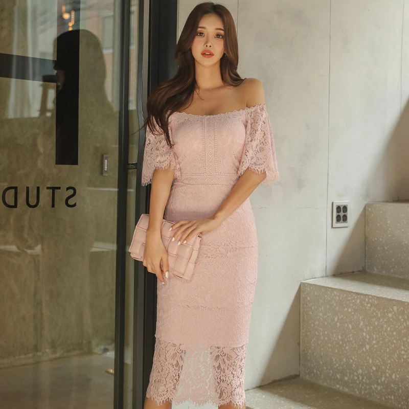 Temperament Small Off The Shoulder Slim Bag Hip Dress
