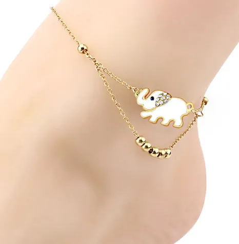 Elephant Charm Beads Anklet