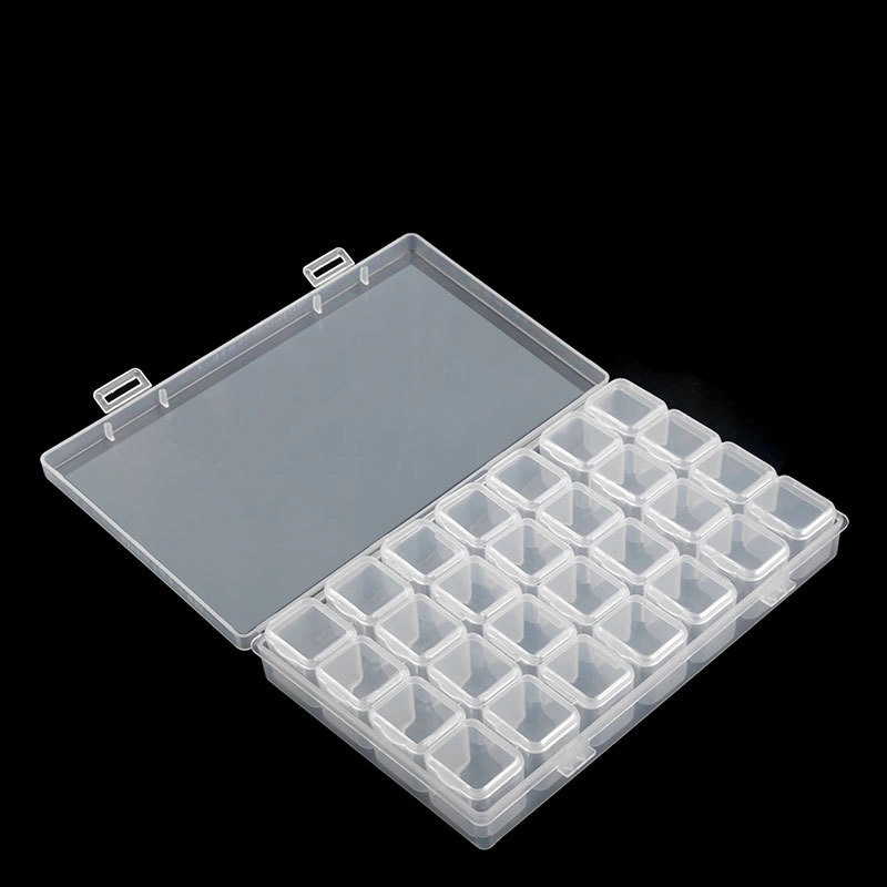 28 Grid Nail Tool Jewelry Box Pearl Earrings Earrings Jewelry Box Storage Box Multi-function Sub-packing Small Lattice Box