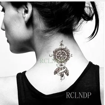 Waterproof Temporary Tattoo Stickers Tribal Totem Lotus Arrow Mandala Fake Tattoo Flash Tattoo Neck Hand Back Foot for Girl Women