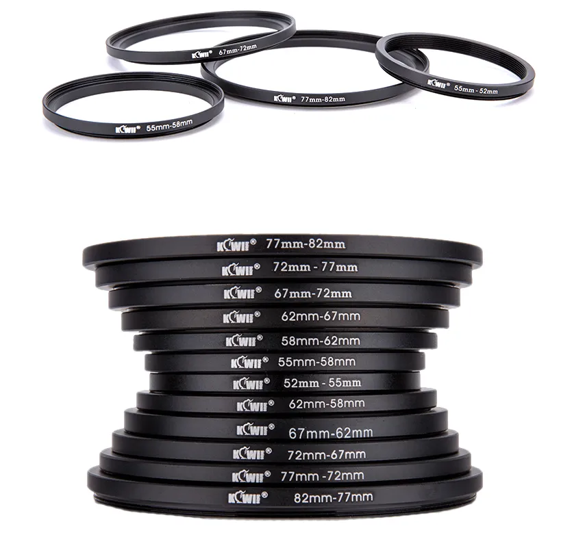 Camera filter adapter ring 37-40.5-49-52-55-55-58-62-67-72-77-82 big-turn big-turn metal nut ring