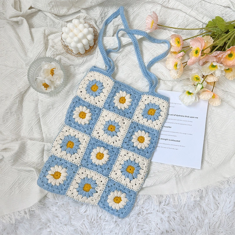 Handmade Crochet Knitted Yarn With Small Flowers