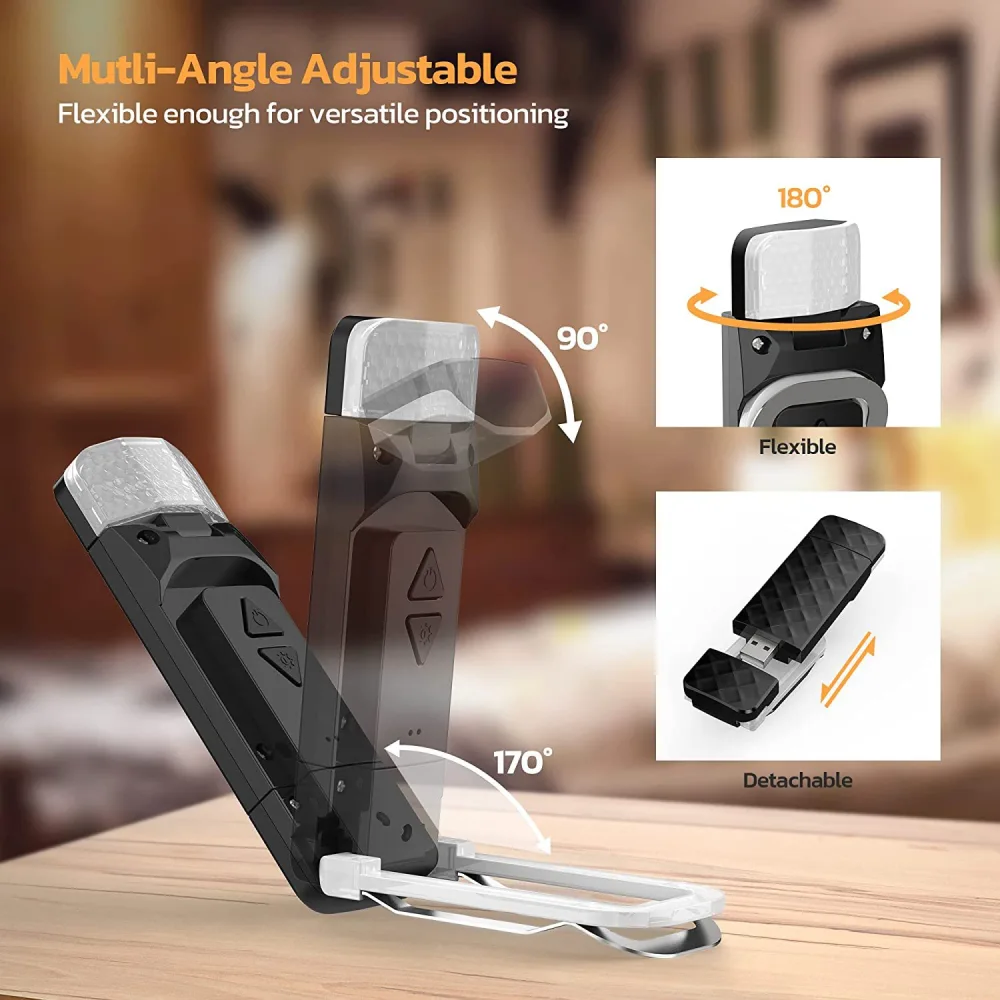 USB Book Clip Light Foldable Light Portable