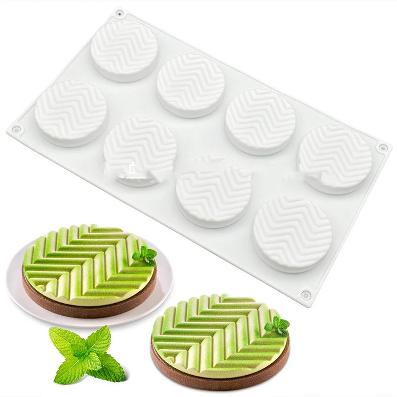 8-piece Round Cake Silicone Mold Cake Baking Tools