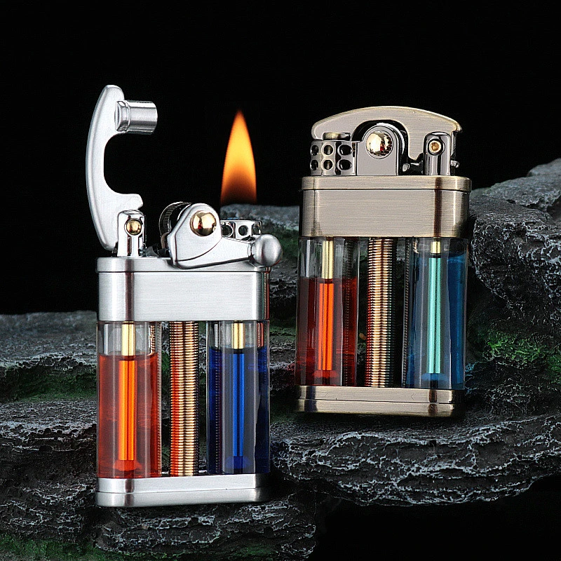 Transparent Double Barrel Oil Bin Kerosene Lighter