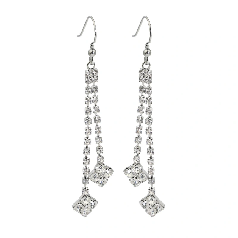 Diamond  High-grade Earrings Niche Personality Long Fringe