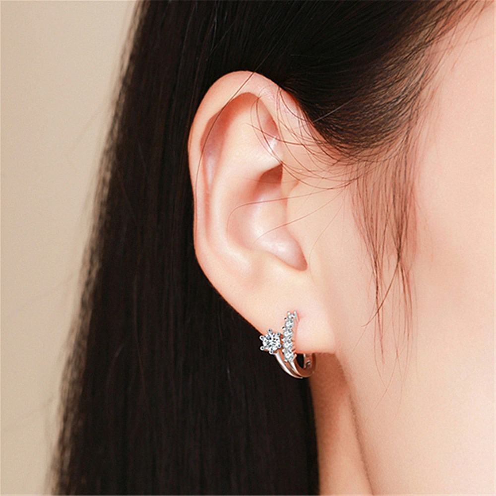 Women's Fashion Diamond-set Six-grip Earrings